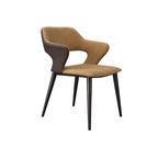 Brown chair with black legs on a white background
