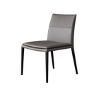 Gray chair with black legs on a white background