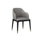 Gray chair with black legs on a white background