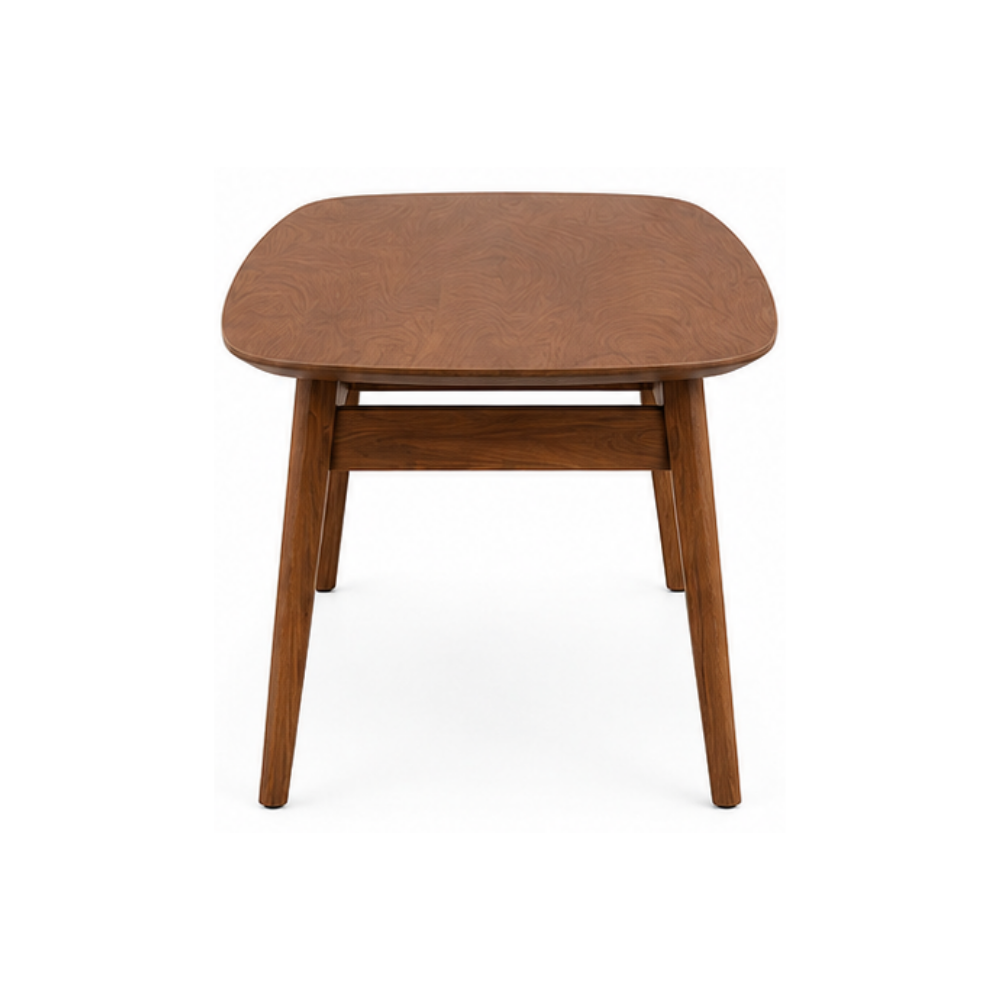 Wooden side table on a white background